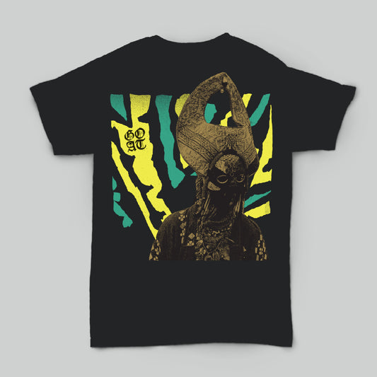 Goatshee T-shirt 'One' (Yellow / Green) on Black